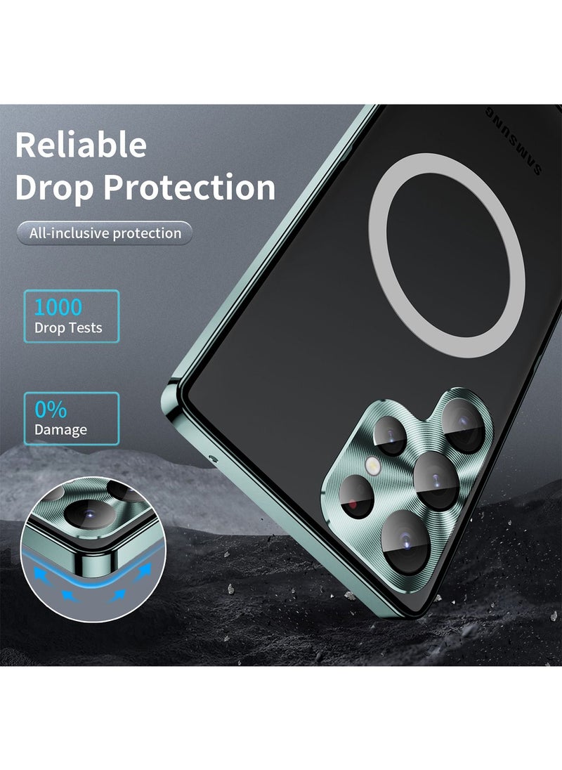 Generic - Samsung S23 Ultra 5G Metal Case Compatible with MagSafe Wireless Charger Translucent Shokproof Protective Back with Camera Lens Protection Magnetic Case Cover for Galaxy S23 Ultra 5G Accessories - Image 1