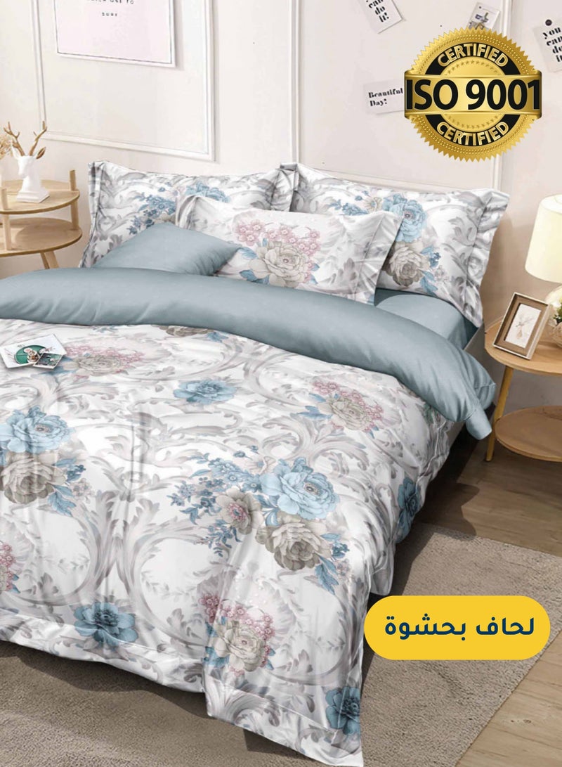 Master Home Textile Microfiber Printed Comforter Sets, Fits 120 x 200 cm Single Size Bed, 4 Pcs, With Soft Filling, Celine Series  - Image 1