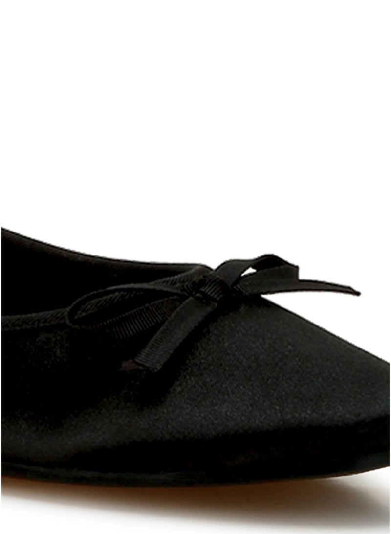 لندن راج راقصات باليه مزينة بفيونكة من الساتان باللون الأسود - Image 5