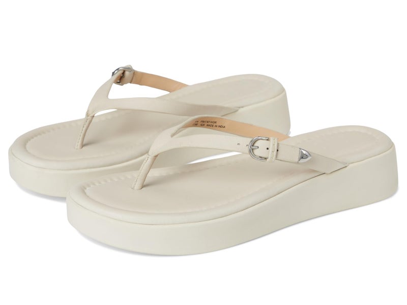 Frye Women Maya Buckle Thong Sandals Ivory 8.5 Medium - Image 1