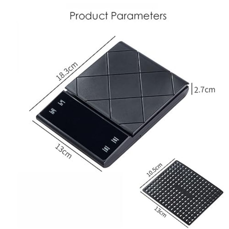 Digital Coffee Scale with Timer, 3kg/0.1g High Precision, Espresso Kitchen Food Scale, Multifunctional Gram Scale for Coffee Brewing, Baking, Jewelry - Image 5