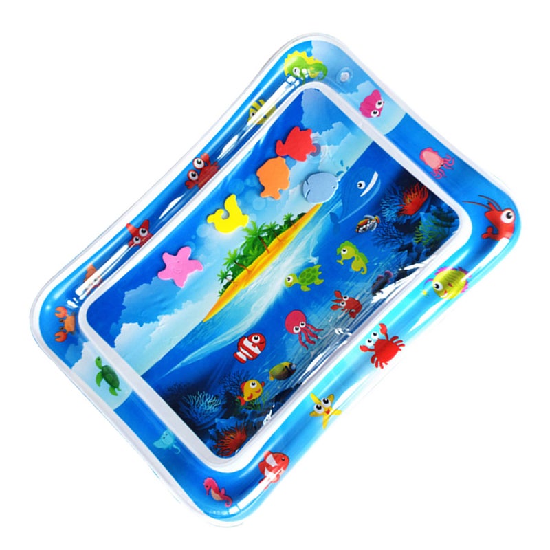 Inflatable Water Mat: Island Style, Skin-Friendly PVC, Animal Patterns - Motor Skill Development Water Play Pad for Infants & Toddlers - Image 4