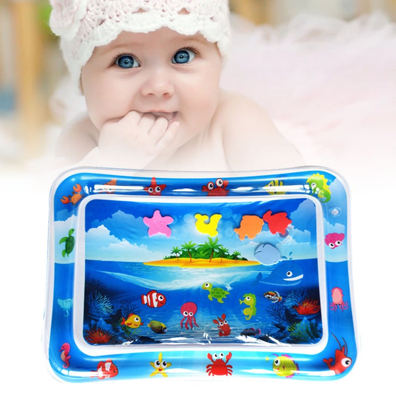 Inflatable Water Mat: Island Style, Skin-Friendly PVC, Animal Patterns - Motor Skill Development Water Play Pad for Infants & Toddlers - Image 5