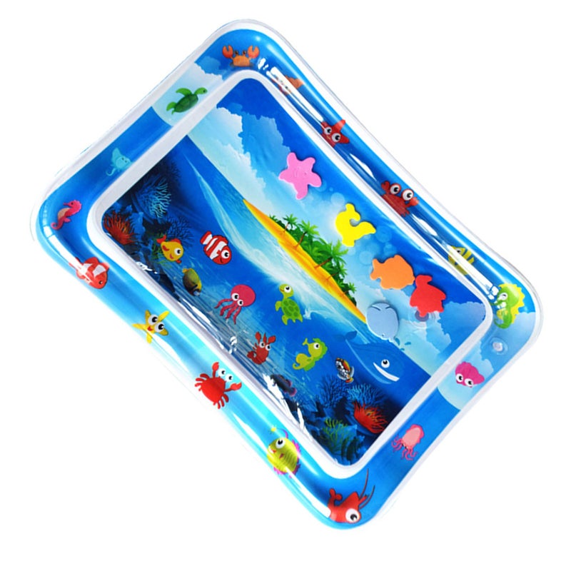 Inflatable Water Mat: Island Style, Skin-Friendly PVC, Animal Patterns - Motor Skill Development Water Play Pad for Infants & Toddlers - Image 3