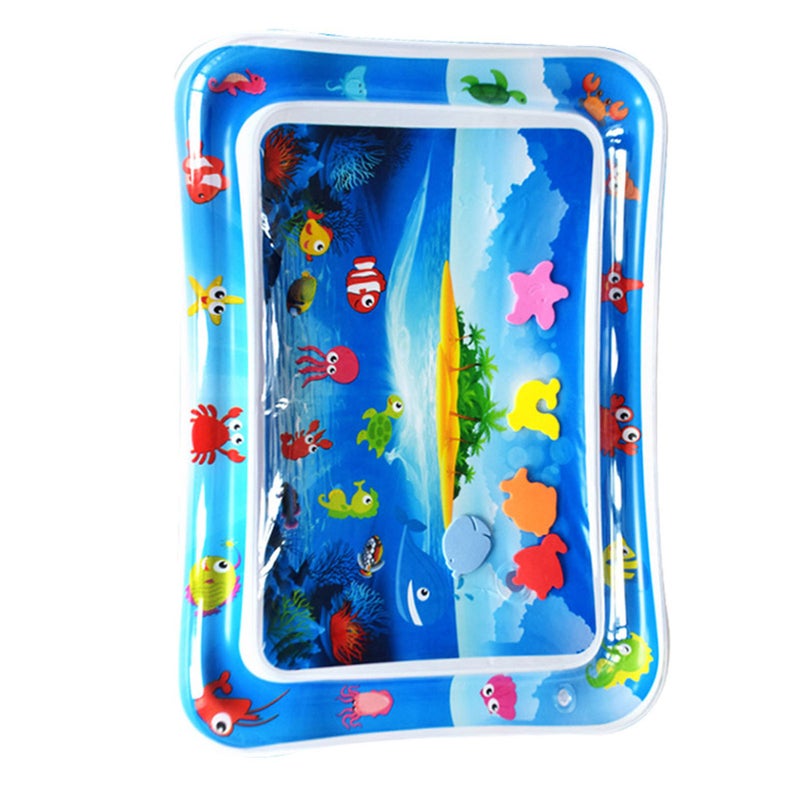 Inflatable Water Mat: Island Style, Skin-Friendly PVC, Animal Patterns - Motor Skill Development Water Play Pad for Infants & Toddlers - Image 2