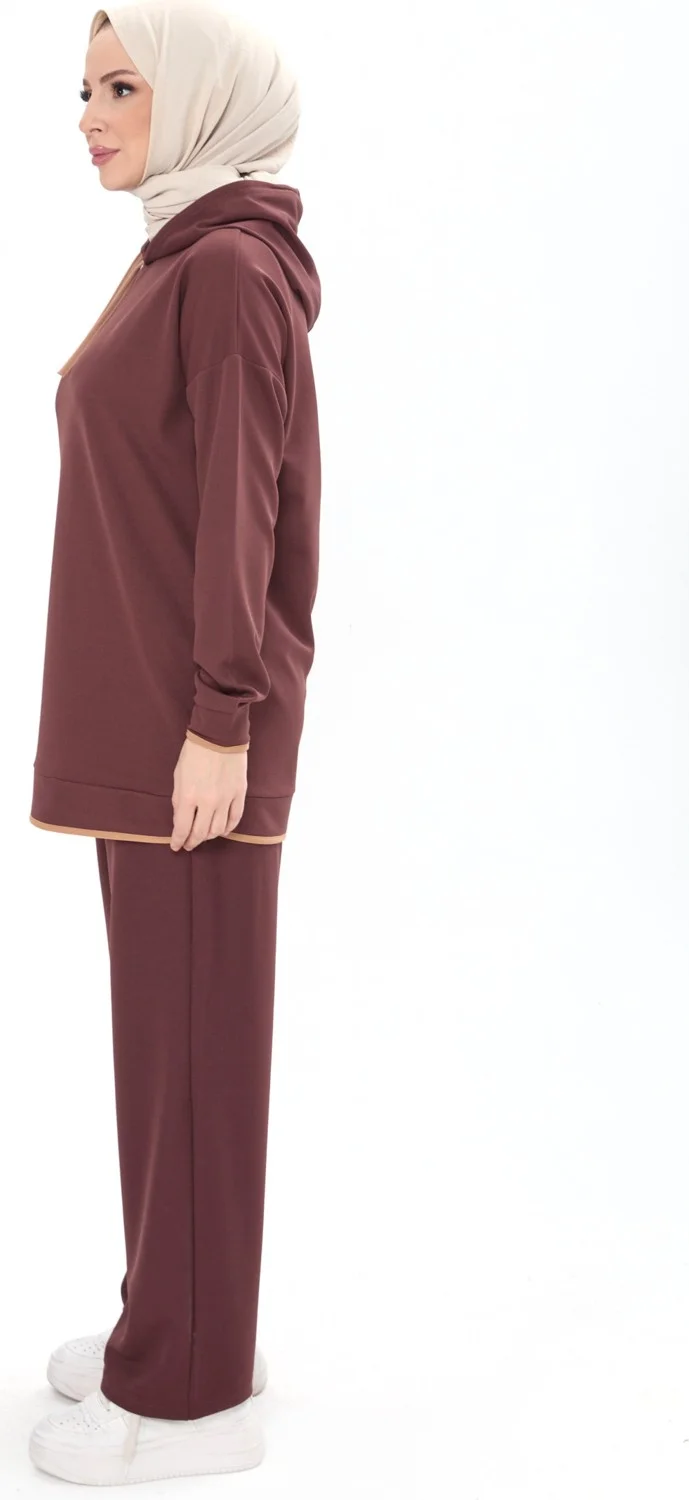 Tofisa 13027-BROWN Tunic+Pants