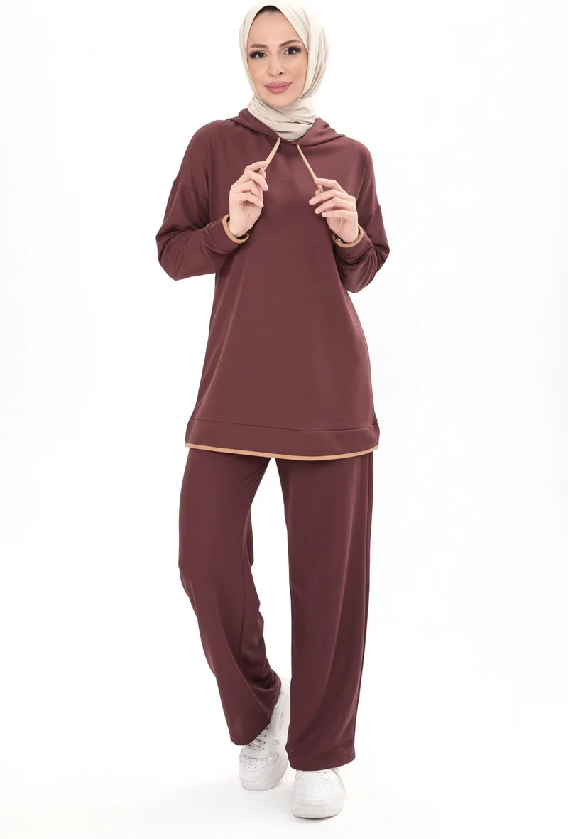 Tofisa 13027-BROWN Tunic+Pants