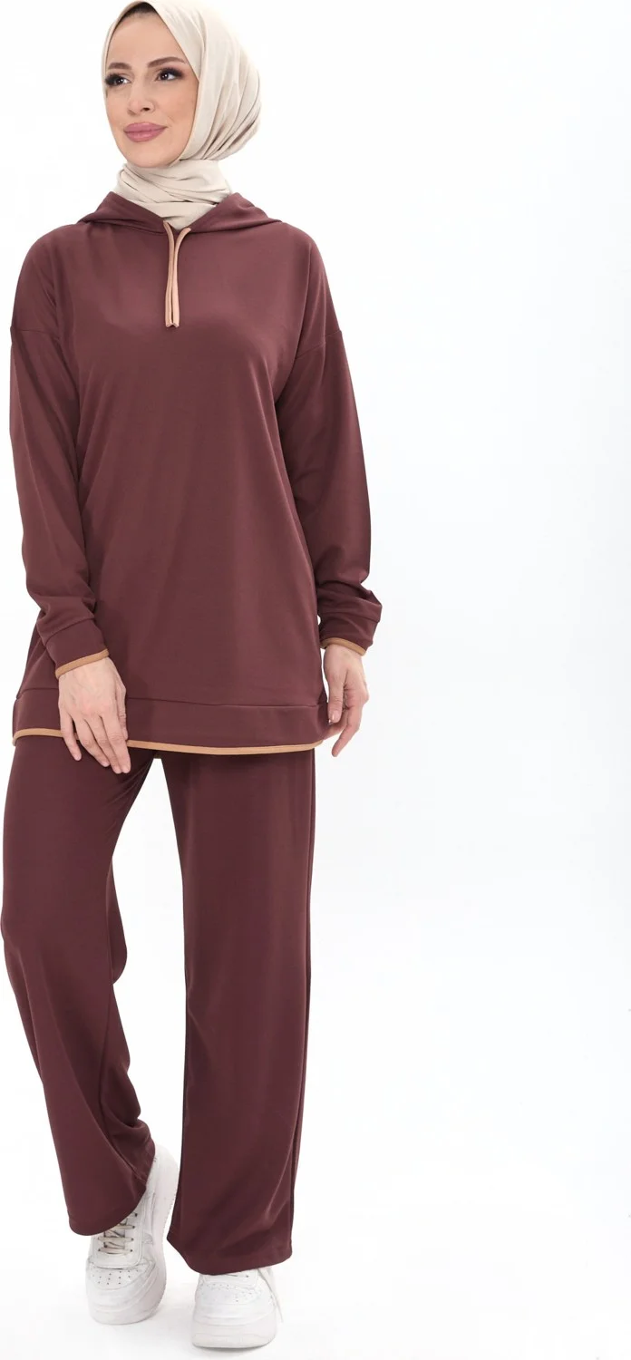 Tofisa 13027-BROWN Tunic+Pants