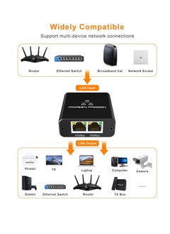 Generic Ringoga 1000Mbps LAN Splitter, 1 to 2 Ethernet Port 2 Gigabit RJ45 Port LAN Splitter with Type C Power Cable for PC Hub Router Set-Top Box  - Image 4