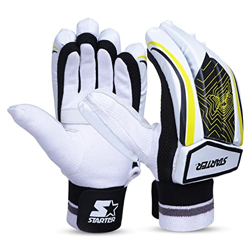 Starter Cricket Batting Gloves for Right Handed Batsmen with Leather Palm for Beginners-Adult|Ideal for Leather Cricket Ball|Multicolor - Image 1