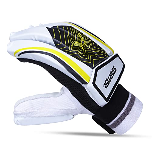 Starter Cricket Batting Gloves for Right Handed Batsmen with Leather Palm for Beginners-Adult|Ideal for Leather Cricket Ball|Multicolor - Image 2