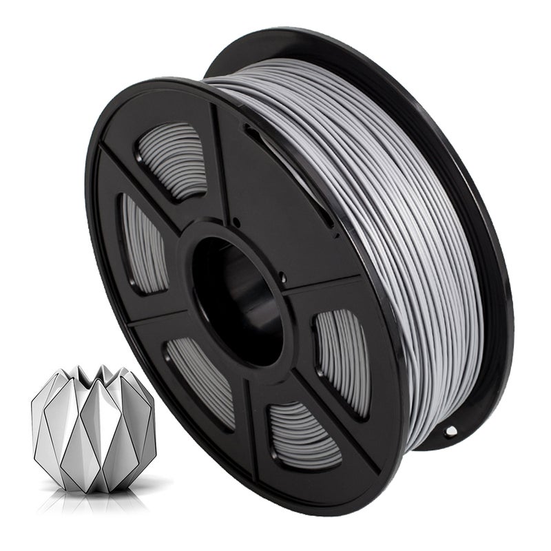 SUNLU خيوط طابعة 3D PETG قطر 1.75 مم دقة أبعاد +/- 0.02 مم بكرة 1 كجم (2.2 باوند)، فضي - Image 4