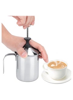 Y&D SYOSI Manual Foam Dispenser, Milk Frother Coffe Frother, Stainless Steel Double Mesh Hot Chocolate Stove Top Coffee Pot, for Cappuccino Foamer Creamer  - Image 1