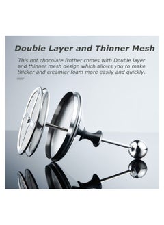 Y&D SYOSI Manual Foam Dispenser, Milk Frother Coffe Frother, Stainless Steel Double Mesh Hot Chocolate Stove Top Coffee Pot, for Cappuccino Foamer Creamer  - Image 3