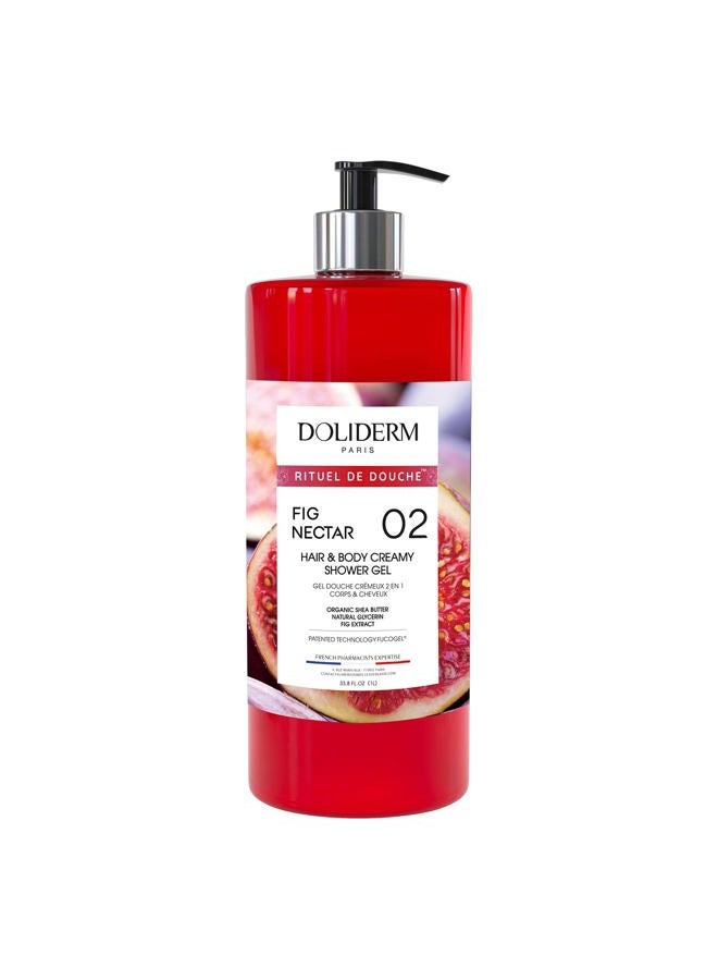 Doliderm Paris - Creamy Shower Gel, 33.8 Fl Oz (Fig Nectar) - Image 1