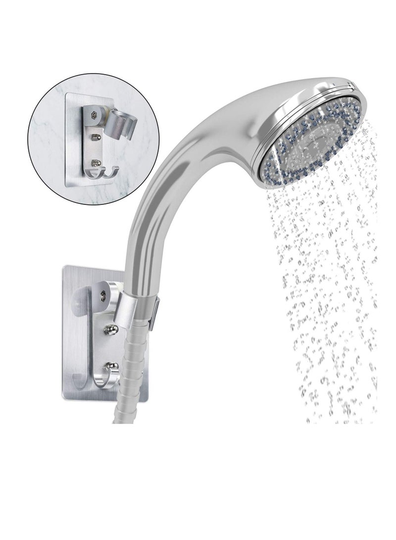 Y&D Shower Head Holder, Strong Self-Adhesive Bracket Wall Mounting Adjustable Wand Holder with 2 Hanger Hooks No Drill Need (2 Packs)  - Image 3