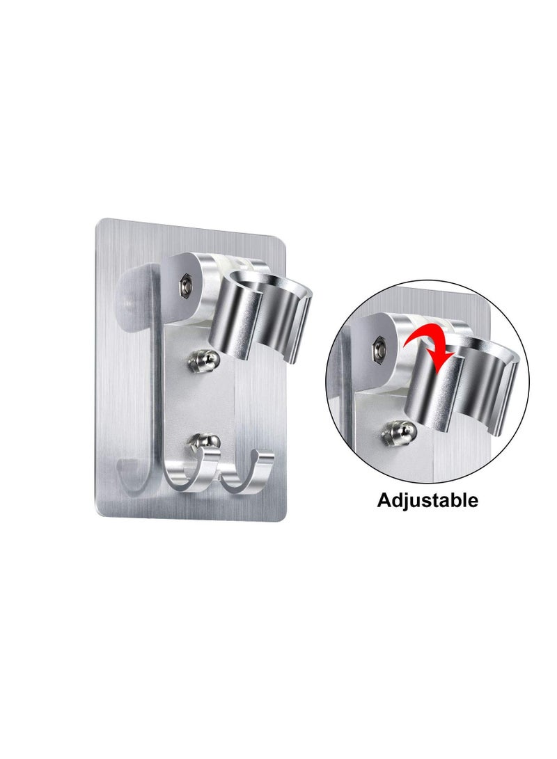 Y&D Shower Head Holder, Strong Self-Adhesive Bracket Wall Mounting Adjustable Wand Holder with 2 Hanger Hooks No Drill Need (2 Packs)  - Image 2