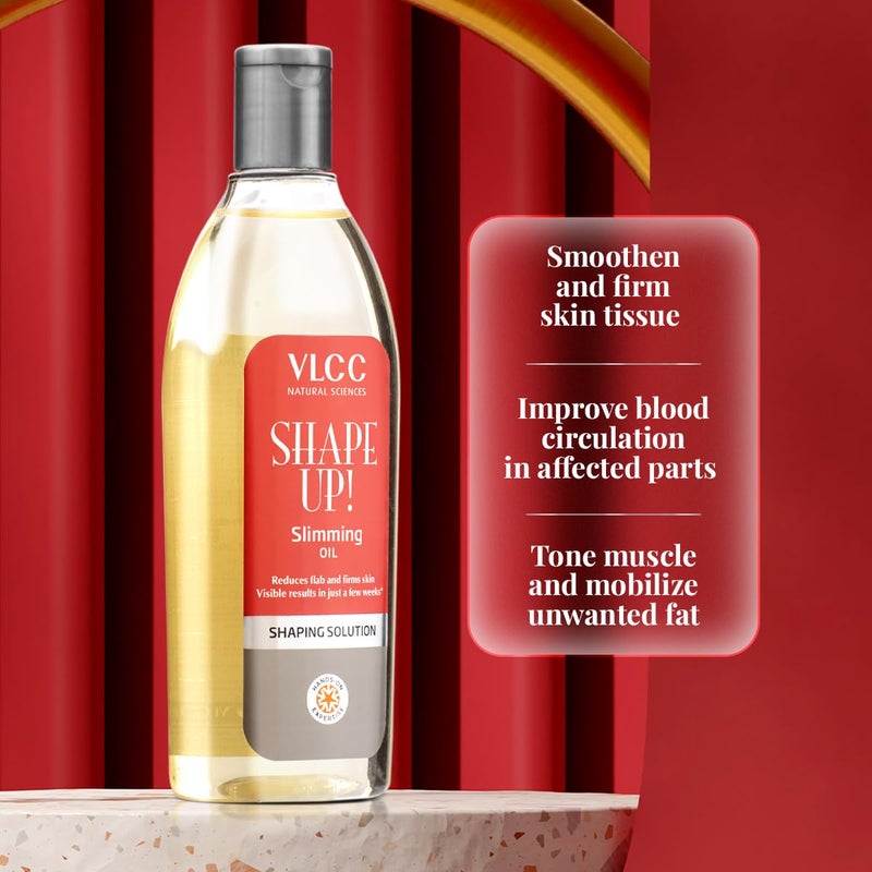 VLCC Shape Up Slimming Oil 200ml Fights Cellulite and Reduces Flab Firms Skin and Increases Skin Elasticity With Cypress Juniper Berry Fruit and Sweet Fennel Oil - Image 4