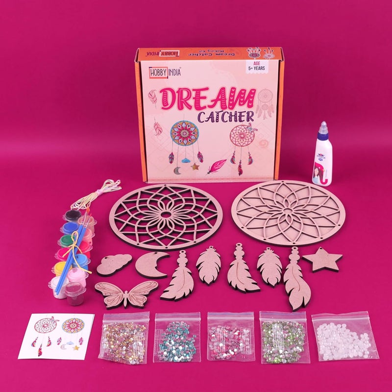 مجموعة هوبى إنديا لصنع مصائد الأحلام ماندالا للأطفال لتزيين المنزل مصيدة أحلام لغرفة النوم الشرفة الحديقة الحفلات تصميم فني لتعليق الجدران