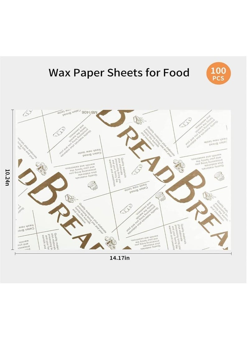 FUFU 100pcs paper food packaging pastry pattern sandwich paper disposable candy baking oil-proof wrapping paper food basket liner French fries burger cake  - Image 2