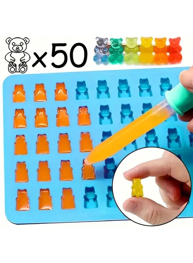 50 حبة قالب شوكولاتة على شكل دب أخضر من السيليكون، أداة خبز DIY، قالب فندان وجيلي وآيس كيوب - Image 2