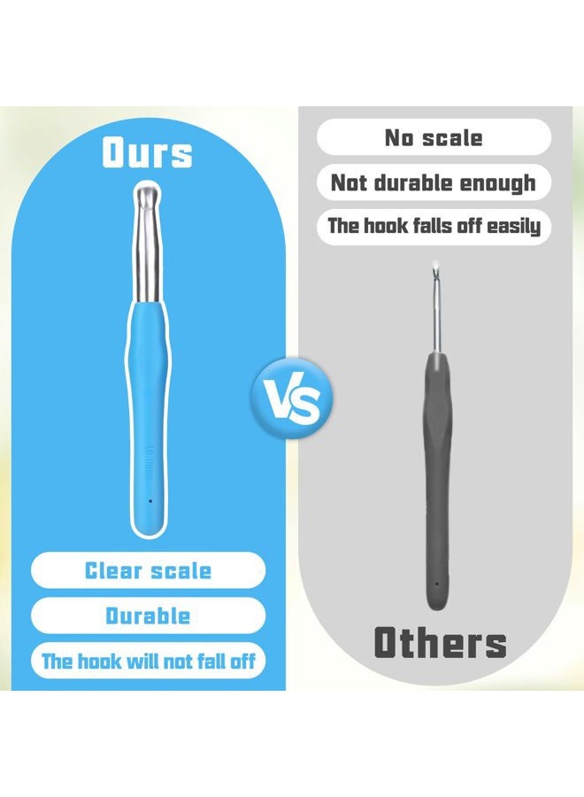 SHWAKK Crochet Hook, 10.0 mm Ergonomic Crochet Hook, Crochet Needles, Ergonomic Handle Crochet Hook, Knitting Needles with Soft Handle Beginners and Experienced Crochet Hobbyists (10.0 mm) - Image 5