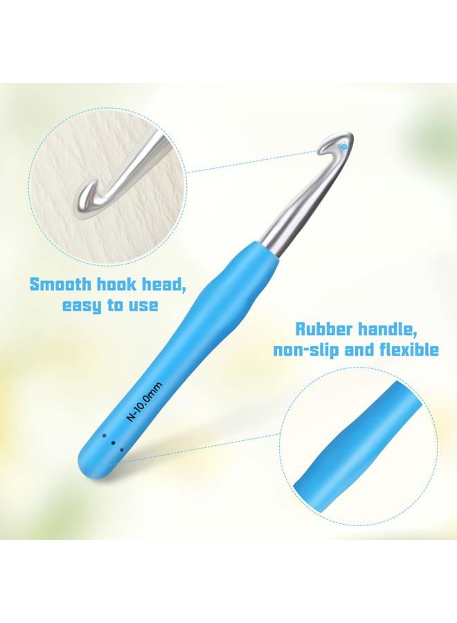 SHWAKK Crochet Hook, 10.0 mm Ergonomic Crochet Hook, Crochet Needles, Ergonomic Handle Crochet Hook, Knitting Needles with Soft Handle Beginners and Experienced Crochet Hobbyists (10.0 mm) - Image 3