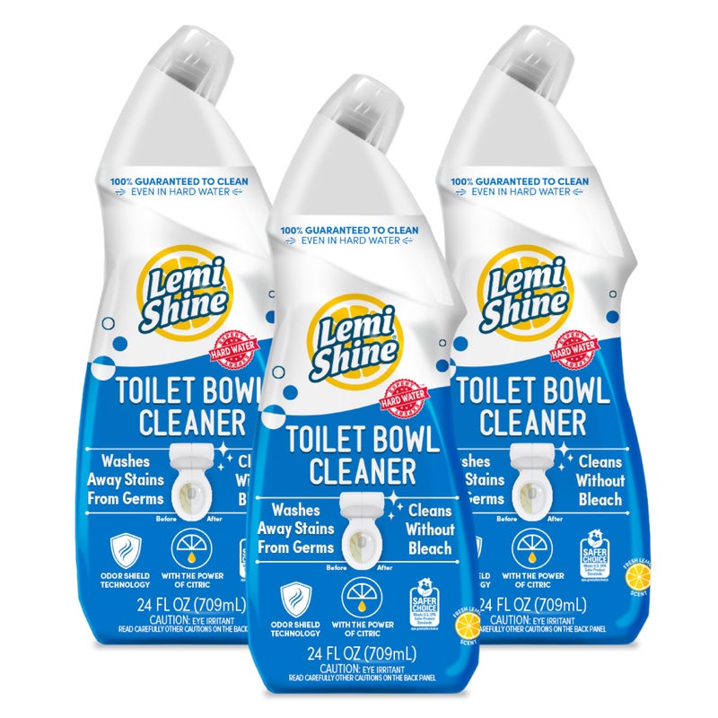 Lemi Shine Toilet Bowl Cleaner - Bleach-Free Toilet Cleaner - Removes Tough Stains and Odor - 24 fl oz (3 Pack) - Image 1