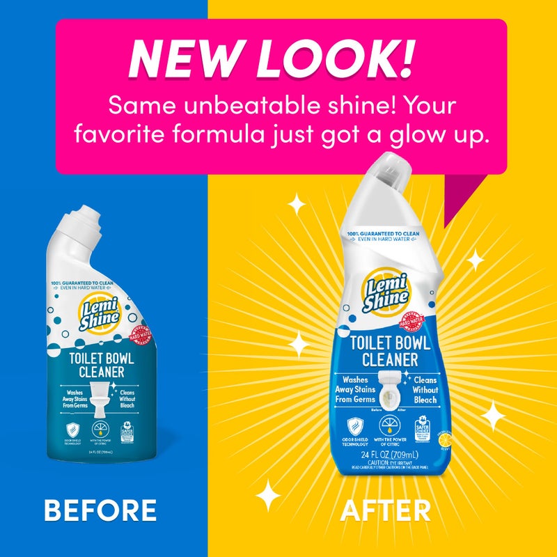 Lemi Shine Toilet Bowl Cleaner - Bleach-Free Toilet Cleaner - Removes Tough Stains and Odor - 24 fl oz (3 Pack) - Image 2