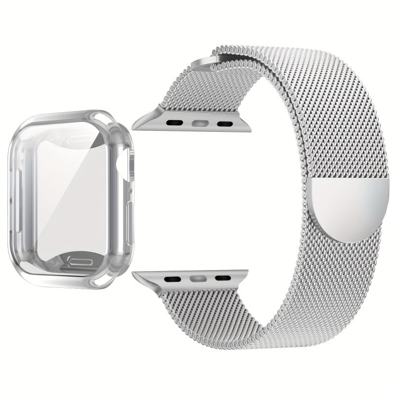 Mixed Color Milanese Loop Band TPU Case Combo for iWatch 40 41 44 45mm - Image 4