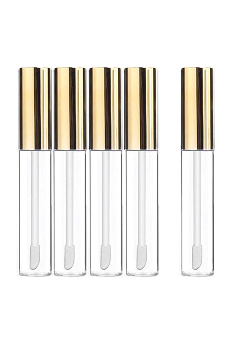 KEAIYYJ Empty Lip Gloss Tubes with Wand Refillable Cosmetic Containers Bottles Gold 10 ml 5 Pack  - Image 1