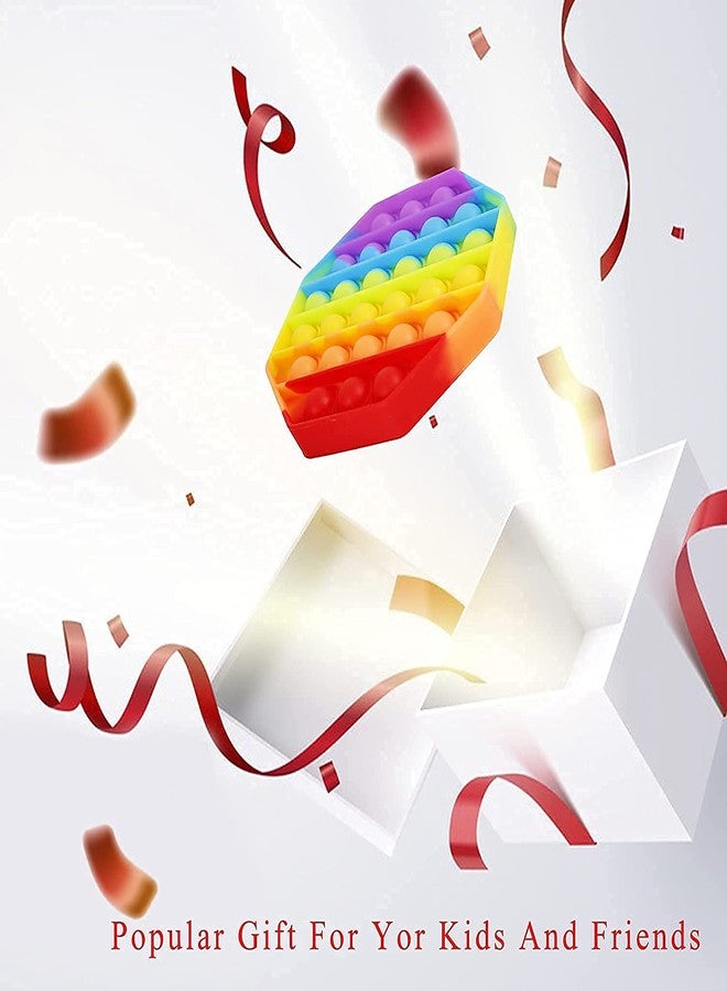 PRIMEFAIR Pop it Fidget Toys, Pop it Fidget Toy pop it Rainbow Pop Bubble, BPA Free Silicone, Push Bubbles Toy for Autism Stress Reliever, Sensory Toy (Circle+Square+Heart+Octagon) - Image 3