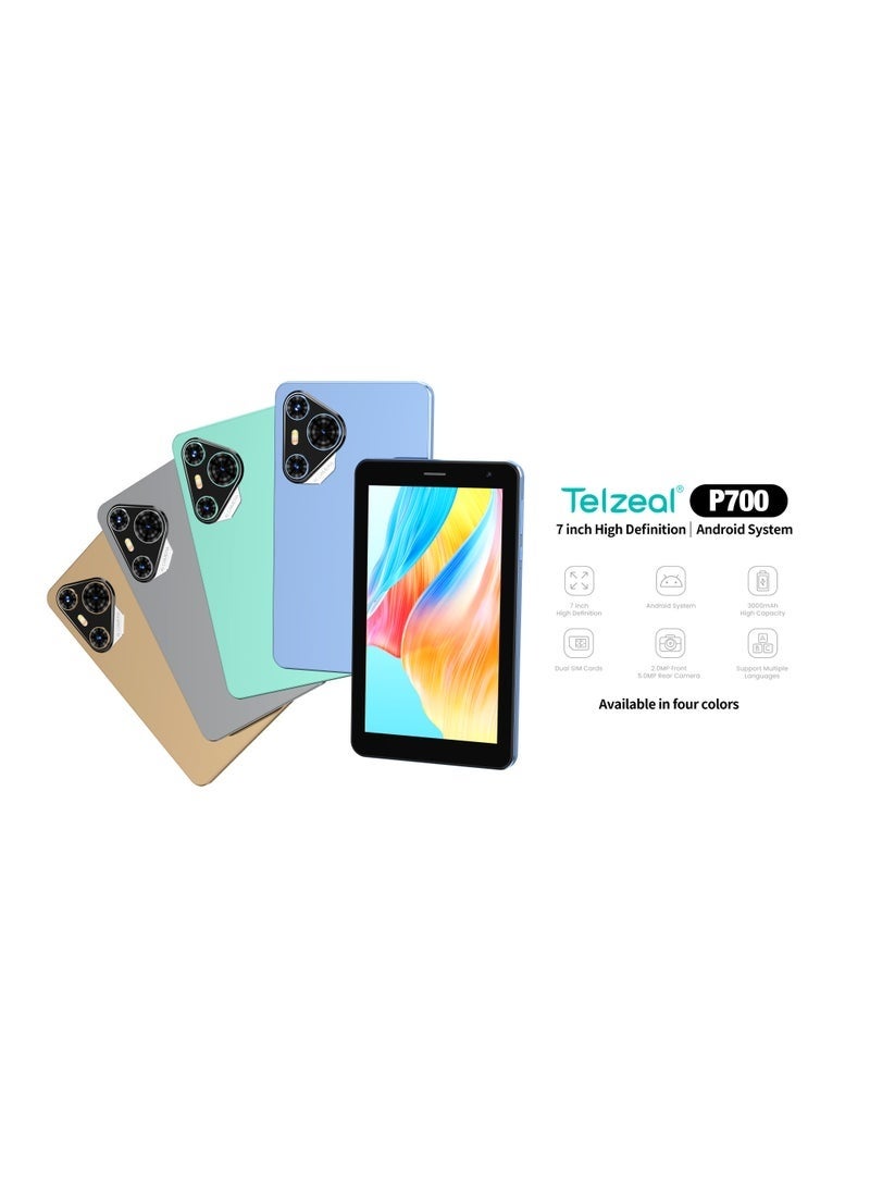 Telzeal P700 5G 7-Inch Android Tablet with Dual SIM, 6GB RAM, 256GB ROM, 3000mAh Battery, HD Display, Wi-Fi & Bluetooth – Compact Lightweight Design – Grey - Image 4