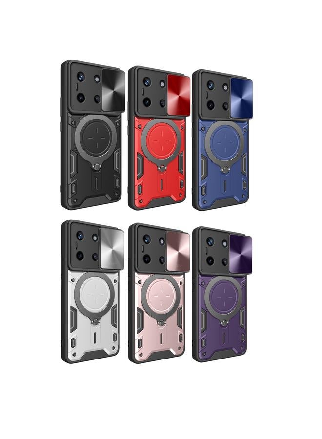 اس-توب جراب لهاتف Realme 11 4G Global CD Texture Sliding Camshield حامل مغناطيسي جراب هاتف - Image 2