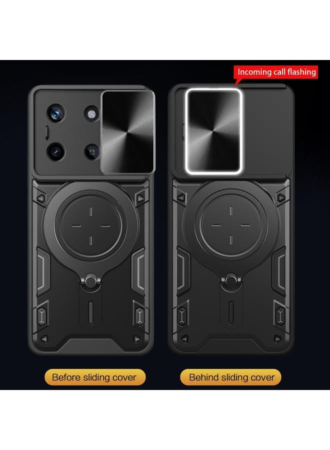 اس-توب جراب لهاتف Realme 11 4G Global CD Texture Sliding Camshield حامل مغناطيسي جراب هاتف - Image 5