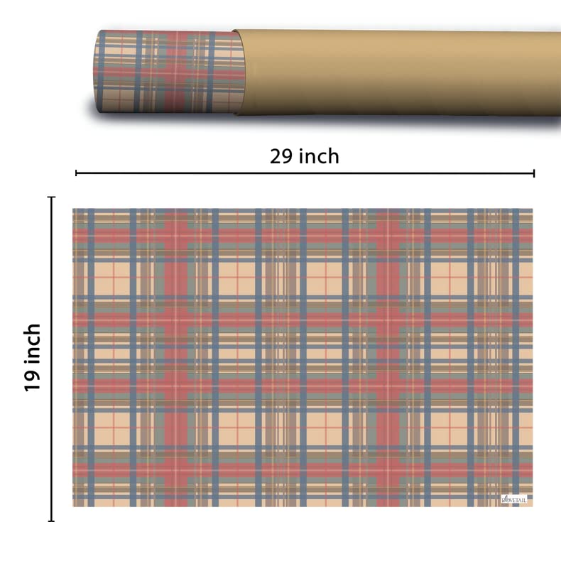 Dovetail Tartan Gift Wrapping Paper Sheet Pack of 4 - Image 3