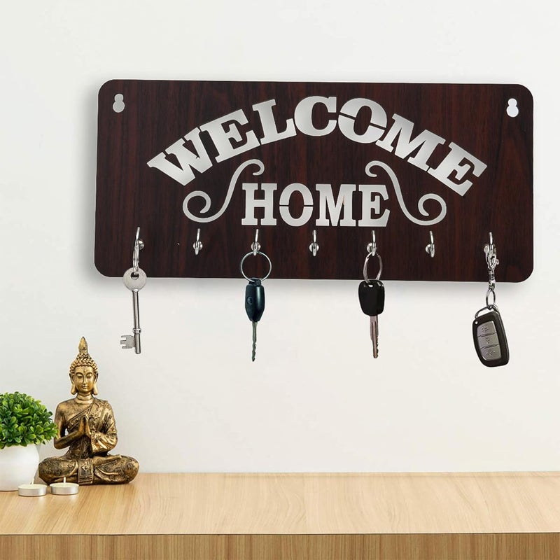 Sage Designer Key Holder Organizer Wooden Wall Mount Key Holder for Home Office Welcome  - Image 2