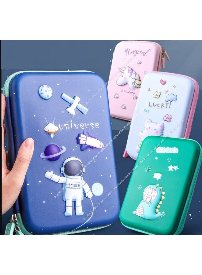 فنبلاست حقيبة أقلام فن بلاست للأطفال - حافظة أقلام متعددة الاستخدامات بسحاب، صندوق أقلام للأولاد، حقيبة أقلام، منظم أدوات مكتبية للأطفال، حافظة أقلام من قماش إيفا الصلب ثلاثي الأبعاد (قطة، متعدد الألوان) - Image 4