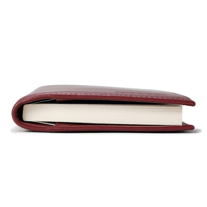HISCOW Supple Leather Checkbook Cover with Free Divider - Italian Calfskin (Wine Red) - Image 5