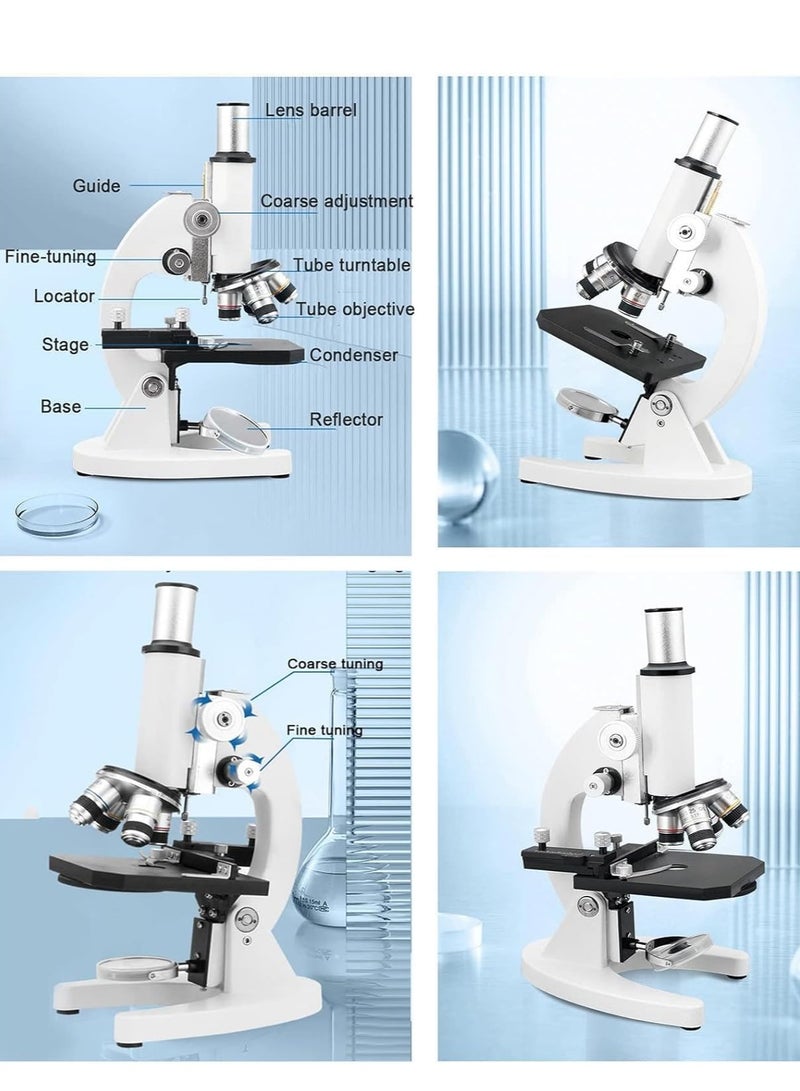 غاز مجهر رقمي للأطفال من بتكبير ‎١٢٠٠٠٠×‎ مع شاشة LCD، طقم علوم STEM تعليمي مع كاميرا وعدسة ممدِّدة وعدسات عينية وشرائح مجهَّزة للطلاب والمعمل المنزلي - Image 2