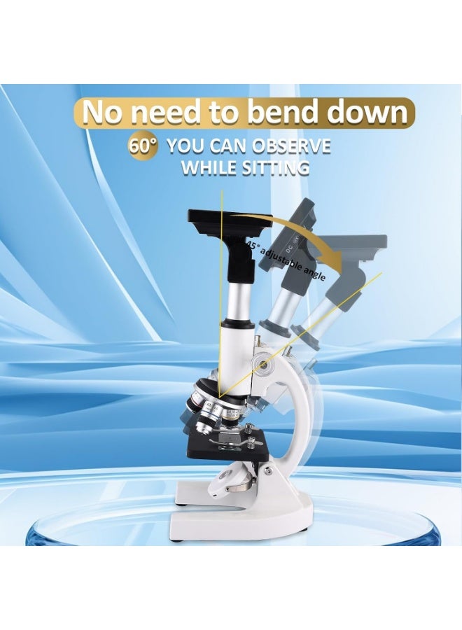 غاز مجهر رقمي للأطفال من بتكبير ‎١٢٠٠٠٠×‎ مع شاشة LCD، طقم علوم STEM تعليمي مع كاميرا وعدسة ممدِّدة وعدسات عينية وشرائح مجهَّزة للطلاب والمعمل المنزلي - Image 4