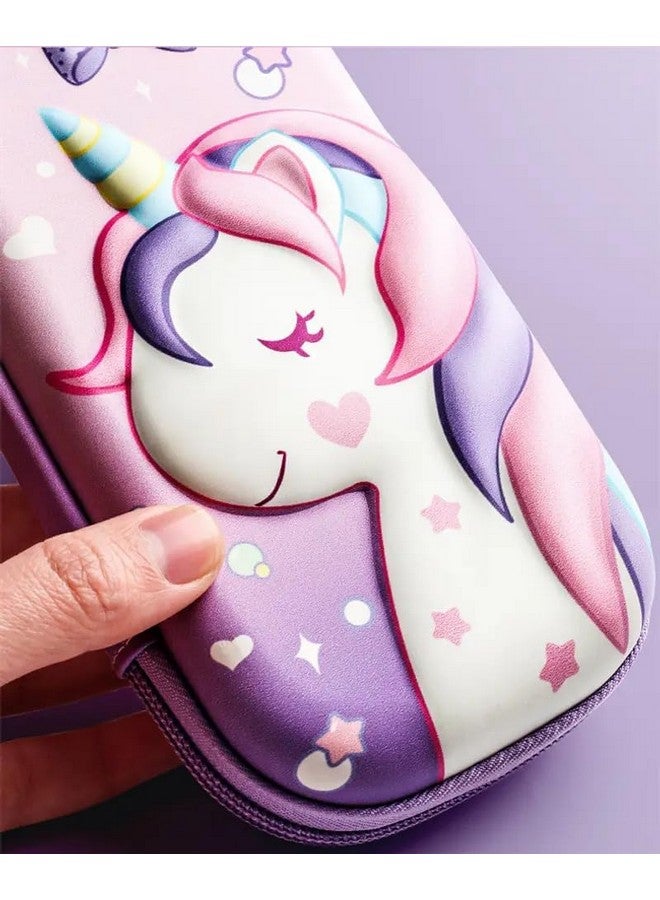 NGEL 3D Cover EVA Pencil Case || Large Capacity Pencil Pouch for Boys & Girls || Cartoon Design Pencil Box/Case/Pouch for School (Print May Very) (Pack of 1) (Unicon Pouch) - Image 4