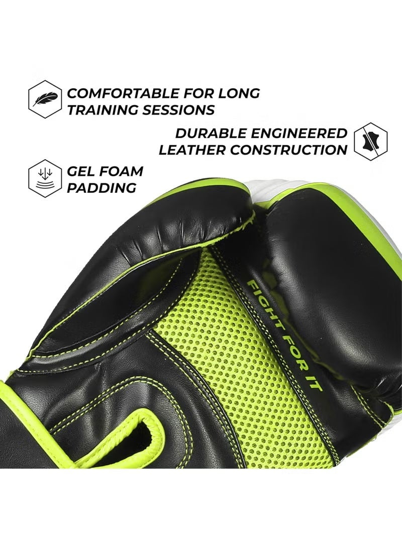 سنابول قفازات ملاكمة جل أساسية للرجال والنساء - قفازات تدريب احترافية للكيك بوكسينج والفنون القتالية المختلطة والمواي تاي مع بطانة جل ممتصة للصدمات للكيس الثقيل والملاكمة - أسود/أخضر - Image 4