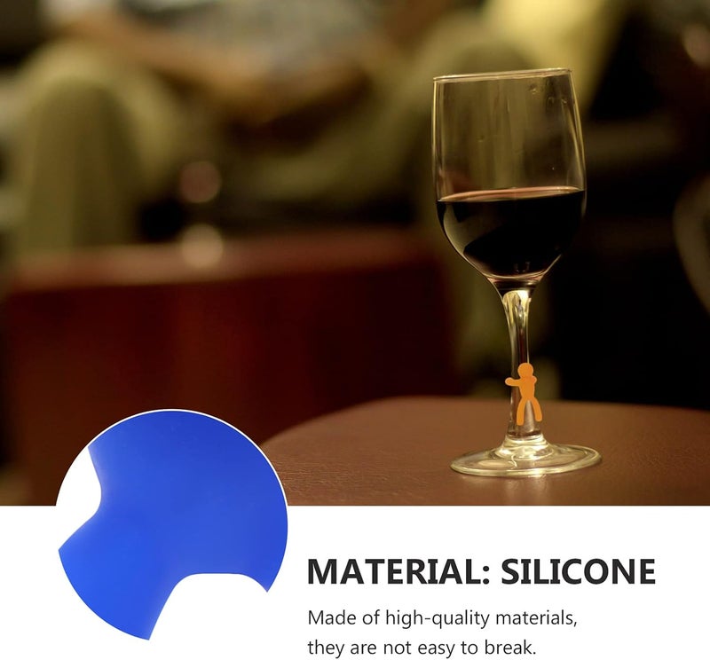 Waterproof Labels for Bottles 12pcs Wine Glass Charms Wine Glass Tags Silicone Drink Markers for Bar Party Martinis Champagne Cocktail Glass Marker - Image 3