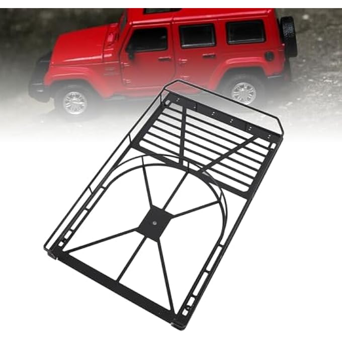 rayihni 16.4 x 8.9 x 2 Inch Car Roof Luggage Rack, RC 1/6 Metal Roof Rack Luggage with LED Lights, Stylish Design, Easy Installation, Top Luggage Storage Holder Basket for Travel - Image 3