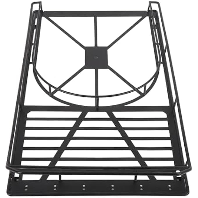rayihni 16.4 x 8.9 x 2 Inch Car Roof Luggage Rack, RC 1/6 Metal Roof Rack Luggage with LED Lights, Stylish Design, Easy Installation, Top Luggage Storage Holder Basket for Travel - Image 1