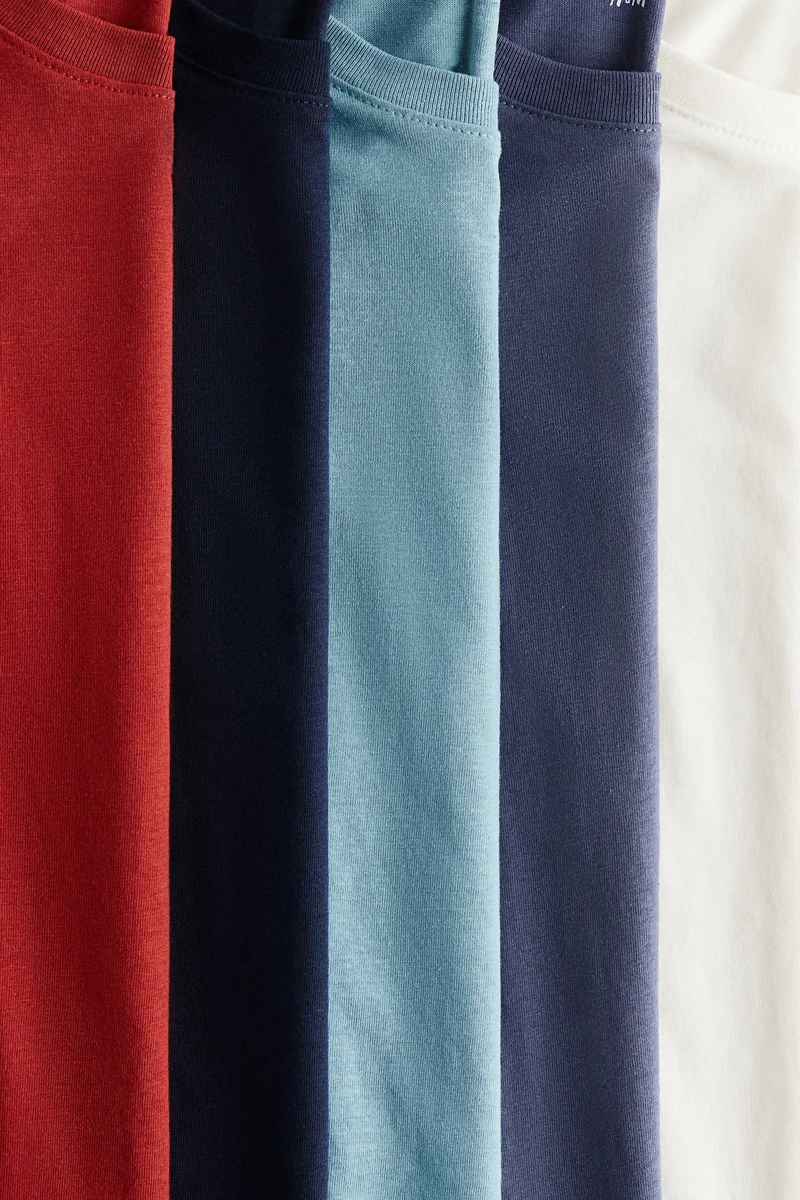 اتش اند ام بلوزة من قطن الجيرسيه - عبوة من 5 قطع