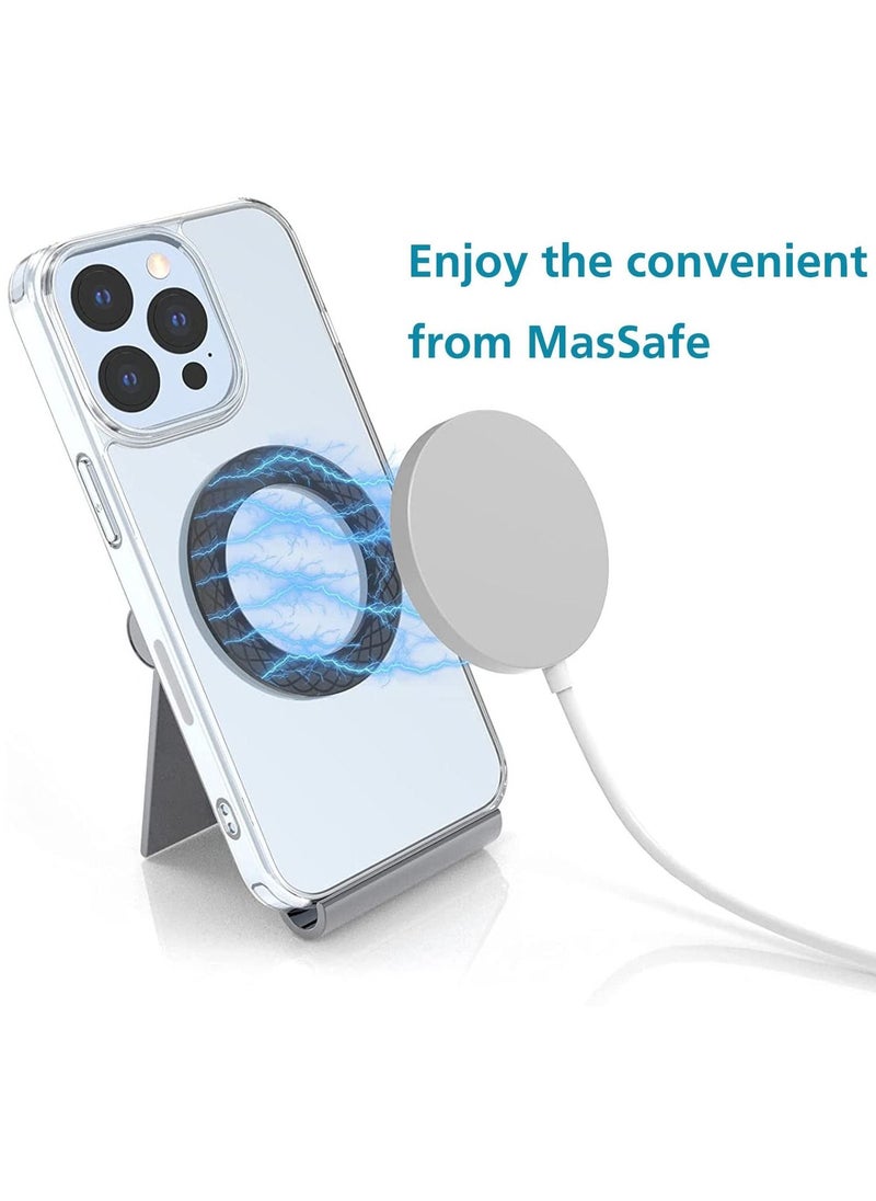 Generic - Universal Magnetic Ring, Magnetic Wireless Charging Conversion Kit, Magnetic Wireless Charger Universal Metal Rings Compatible with iPhone 14/14 Pro/13 mini/13 Pro Max/12 Galaxy S21 etc(White,2pcs) - Image 1