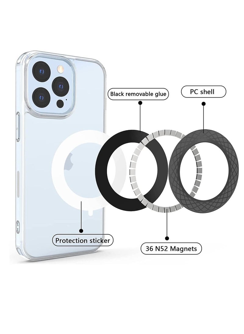Generic - Universal Magnetic Ring, Magnetic Wireless Charging Conversion Kit, Magnetic Wireless Charger Universal Metal Rings Compatible with iPhone 14/14 Pro/13 mini/13 Pro Max/12 Galaxy S21 etc(White,2pcs) - Image 1