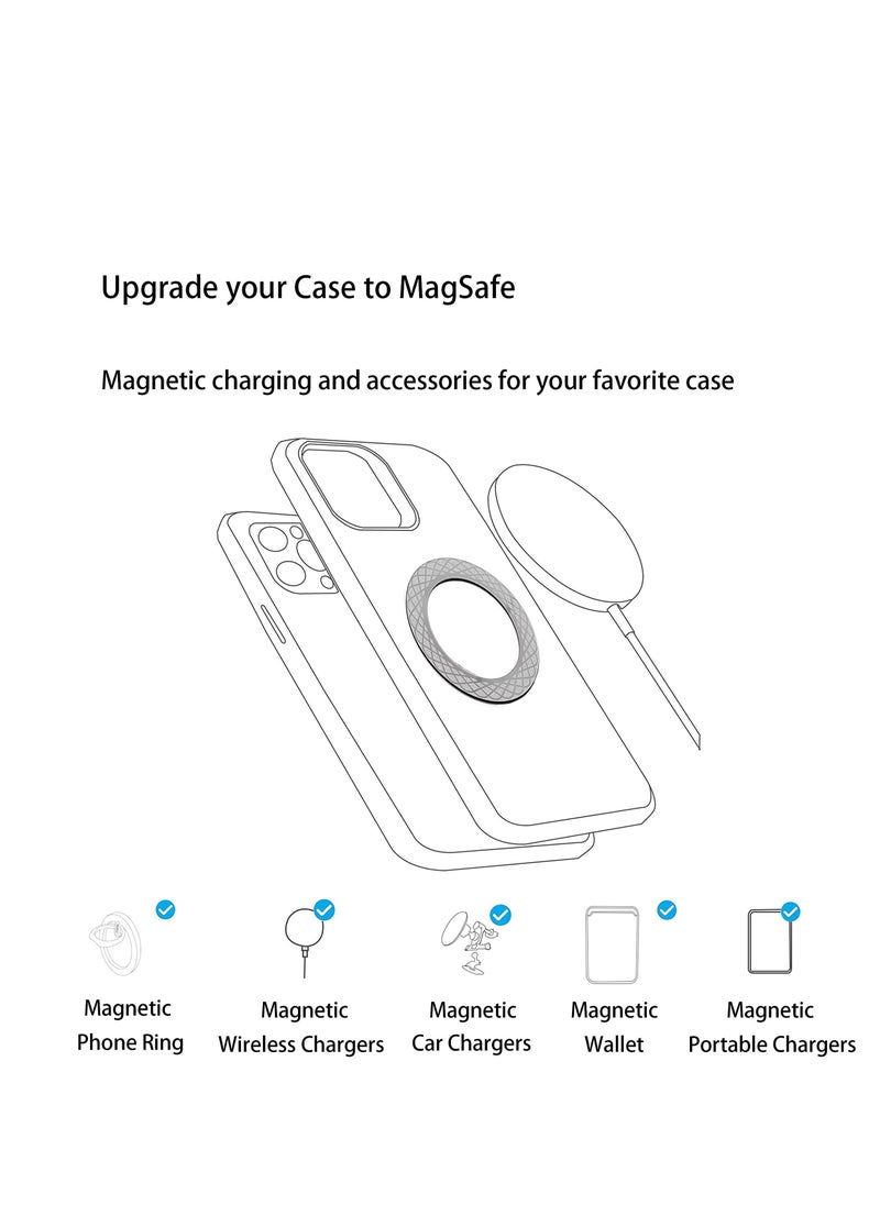 Generic - Universal Magnetic Ring, Magnetic Wireless Charging Conversion Kit, Magnetic Wireless Charger Universal Metal Rings Compatible with iPhone 14/14 Pro/13 mini/13 Pro Max/12 Galaxy S21 etc(White,2pcs) - Image 1